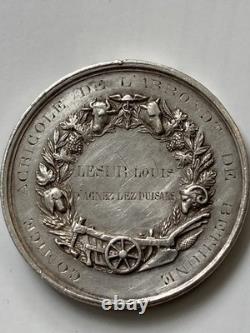 Lot 3 Médailles Agricoles XIXe LESUR Louis Napoléon III Argent Cuivre Bronze