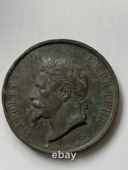 Lot 3 Médailles Agricoles XIXe LESUR Louis Napoléon III Argent Cuivre Bronze