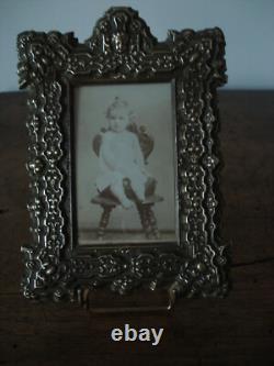 Lot 3 Porte-photo anciens XIXe Napoléon III, laiton Renaissance, rocaille