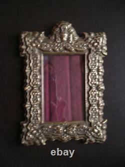 Lot 3 Porte-photo anciens XIXe Napoléon III, laiton Renaissance, rocaille