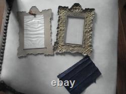 Lot 3 Porte-photo anciens XIXe Napoléon III, laiton Renaissance, rocaille