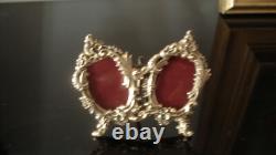 Lot 3 Porte-photo anciens XIXe Napoléon III, laiton Renaissance, rocaille