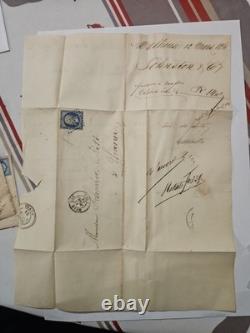 Lot 4 lettres anciennes XIXe France Napoléon III & Cérès Timbres sur pli