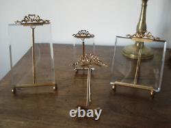 Lot 4 porte photo anciens XIXe laiton Napoléon III Louis XV un rare base ronde