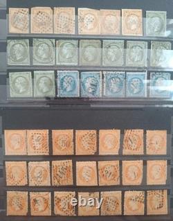 Lot 42 timbres Napoléon III Empire 1c 10c 20c 40c oblitérés XIXe