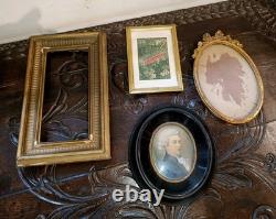 Lot Cadre Anciens En Bois Doré XIX Ème Portrait Style Napoléon III Bois Noirci