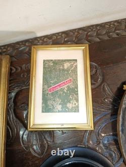 Lot Cadre Anciens En Bois Doré XIX Ème Portrait Style Napoléon III Bois Noirci