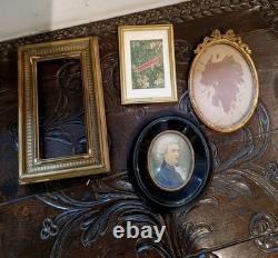 Lot Cadre Anciens En Bois Doré XIX Ème Portrait Style Napoléon III Bois Noirci