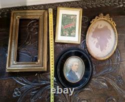 Lot Cadre Anciens En Bois Doré XIX Ème Portrait Style Napoléon III Bois Noirci