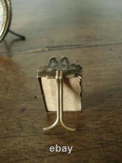 Lot de 2 porte-photo anciens en bronze XIXe Napoléon III noeud Louis XV