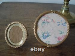 Lot de 2 porte-photo médaillon anciens en bronze XIXe Napoléon III Empire Lot de 2 porte-photo médaillon anciens en bronze XIXe Napoléon III Empire