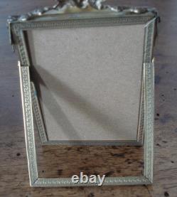 Lot de 3 Porte-photo anciens XIXe bronze laiton Napoléon III, noeud Louis XVI