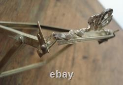 Lot de 3 Porte-photo anciens XIXe bronze laiton Napoléon III, noeud Louis XVI