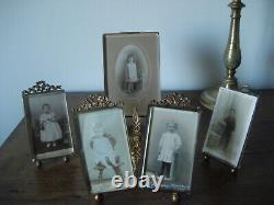 Lot de 4 Porte-photo XIXe Napoléon III dont un rare double noeud Louis XVI