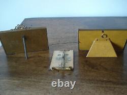 Lot de 4 porte-photo anciens XIX Napoléon III bronze laiton 1 rare avec oiseau