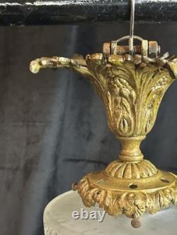 Luminaire ancien fin XIXè Plafonnier en bronze et cristal Epoque Napoléon 3