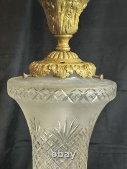 Luminaire ancien fin XIXè Plafonnier en bronze et cristal Epoque Napoléon 3