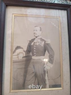 MAGNIFIQUE CADRE ANCIEN PARIS DANGLETERRE Photo Officier Général XIXe Empire