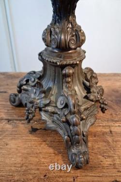 MAGNIFIQUE CASSOLETTE OU CENTRE DE TABLE EN BRONZE A DECOR VEGETAL XIX ème S