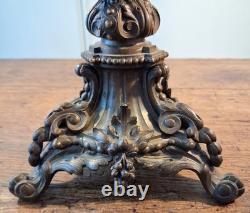 MAGNIFIQUE CASSOLETTE OU CENTRE DE TABLE EN BRONZE A DECOR VEGETAL XIX ème S