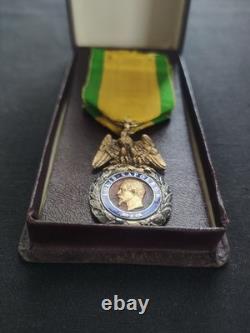 MÉDAILLE MILITAIRE SECOND EMPIRE (SUPERBE) NAPOLÉON III 19e XIXe 2ème Type ANCRE
