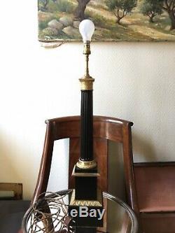 Magnifique Grand Pied lampe tôle et bronze Colonne EMPIRE Ep Napoléon III XIXe