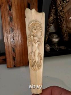 Magnifique Pommeaux Canne Panache Ombrelle XIX Eme Napoléon III Décor Angelot