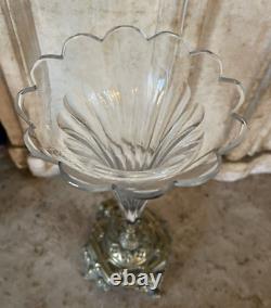 Magnifique Vase Cornet Soliflore en Cristal et Bronze Napoléon III XIX