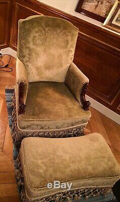 Magnifique fauteuil confortable avec son bout de pied /XIX siècle/très bon état