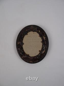 Médaille de Sainte Hélène XIXe Napoléon III cadre en bois noir et verre bombé