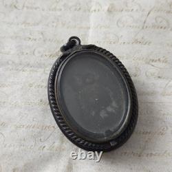 Médaillon Gutta Percha Napoléon III XIXè Victorian Mourning Locket Pendant