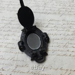 Médaillon Gutta Percha Napoléon III XIXè Victorian Mourning Locket Pendant