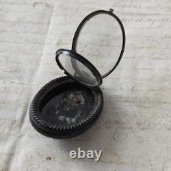 Médaillon Gutta Percha Napoléon III XIXè Victorian Mourning Locket Pendant