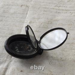 Médaillon Gutta Percha Napoléon III XIXè Victorian Mourning Locket Pendant