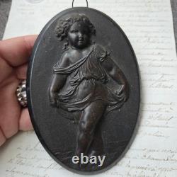 Médaillon Gutta Percha Putti XIXè Napoléon III Second Empire N°1