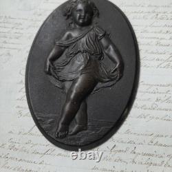 Médaillon Gutta Percha Putti XIXè Napoléon III Second Empire N°1