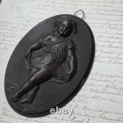 Médaillon Gutta Percha Putti XIXè Napoléon III Second Empire N°1