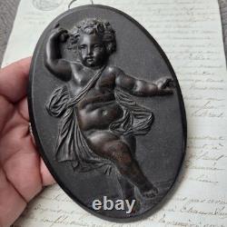 Médaillon Gutta Percha Putti XIXè Napoléon III Second Empire N°2
