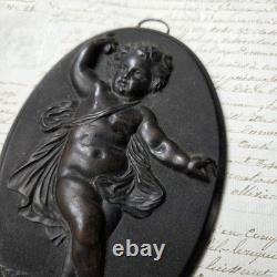 Médaillon Gutta Percha Putti XIXè Napoléon III Second Empire N°2