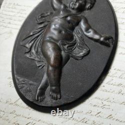 Médaillon Gutta Percha Putti XIXè Napoléon III Second Empire N°2