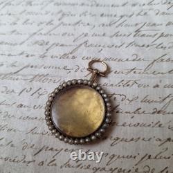 Médaillon Or 18 Carats Pendentif avec Perles Fin XIXè Gold Locket Pendant 18K