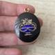 M&eacute;daillon Pendentif Plaqu&eacute; Or Avec Corbeille En Argent Email Bleu Onyx Fin Xix&egrave;
