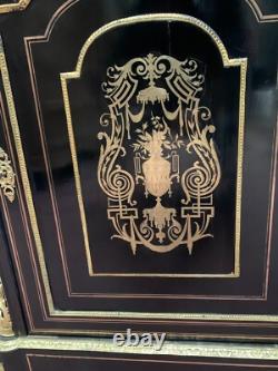 Meuble A Hauteur d'Appui Napoléon III En Bois Et Marqueterie De Laiton XIX Siècl