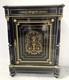 Meuble Napoléon Iii A Une Porte En Bois Noir Et Marquetrie De Laiton Xix Siècle