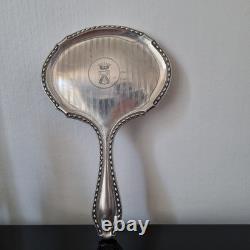 Miroir Argent Couronne Comtale Armoiries XIXè French Nobility