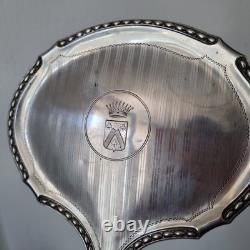 Miroir Argent Couronne Comtale Armoiries XIXè French Nobility