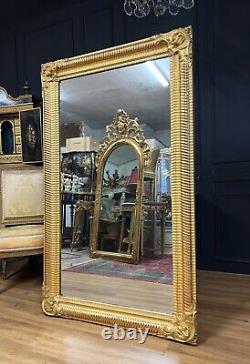 Miroir D'époque Napoléon III En Bois Doré Avec Glace Au Mercure XIXe