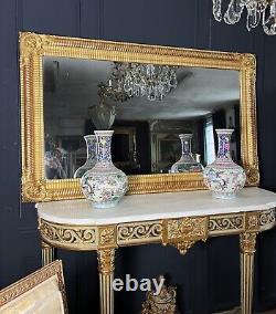 Miroir D'époque Napoléon III En Bois Doré Avec Glace Au Mercure XIXe