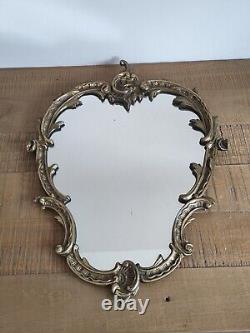 Miroir Doré Ovale en Bronze Napoleon III du XIX siecle Baroque Ancien