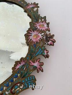 Miroir Face A Main En Bronze Cloisonne Napoleon III Xixe Decor Floral E739